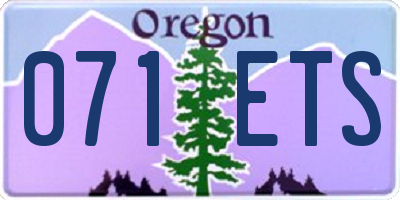OR license plate 071ETS