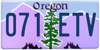 OR license plate 071ETV
