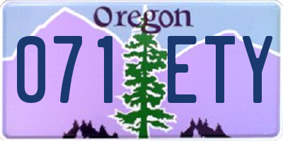OR license plate 071ETY