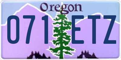 OR license plate 071ETZ