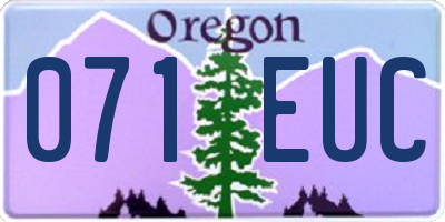 OR license plate 071EUC