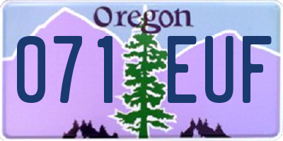 OR license plate 071EUF