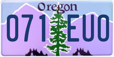 OR license plate 071EUO