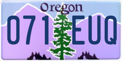 OR license plate 071EUQ