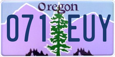 OR license plate 071EUY