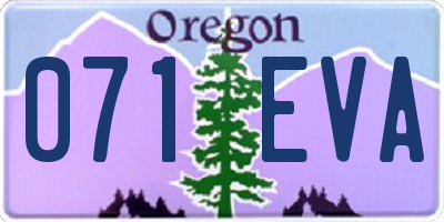 OR license plate 071EVA