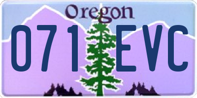 OR license plate 071EVC