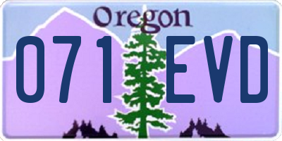 OR license plate 071EVD