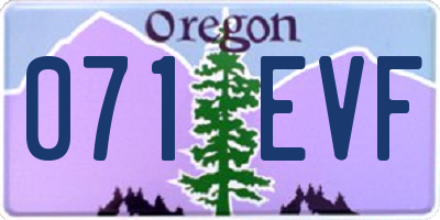 OR license plate 071EVF