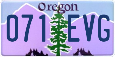 OR license plate 071EVG