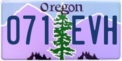 OR license plate 071EVH