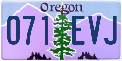 OR license plate 071EVJ