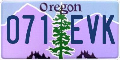 OR license plate 071EVK