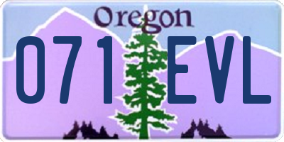 OR license plate 071EVL