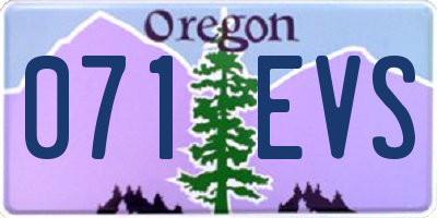 OR license plate 071EVS