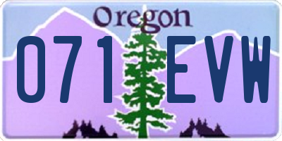 OR license plate 071EVW