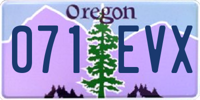 OR license plate 071EVX