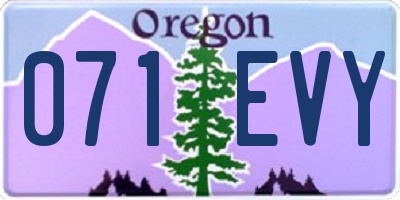 OR license plate 071EVY