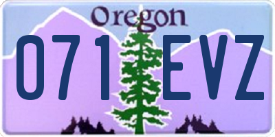 OR license plate 071EVZ