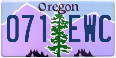 OR license plate 071EWC