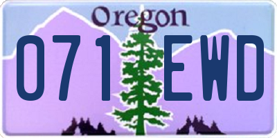 OR license plate 071EWD