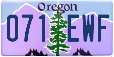 OR license plate 071EWF