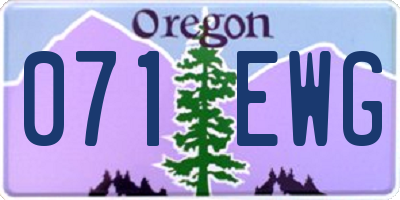 OR license plate 071EWG