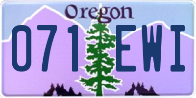 OR license plate 071EWI
