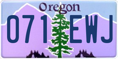 OR license plate 071EWJ