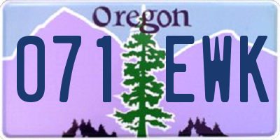 OR license plate 071EWK