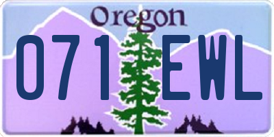 OR license plate 071EWL