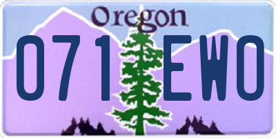 OR license plate 071EWO