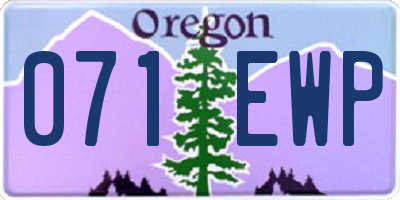 OR license plate 071EWP