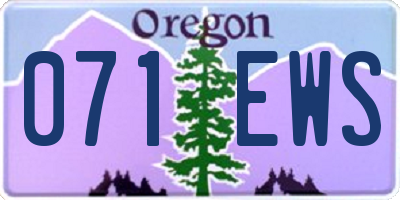 OR license plate 071EWS
