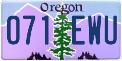 OR license plate 071EWU