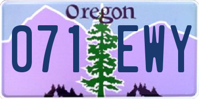 OR license plate 071EWY