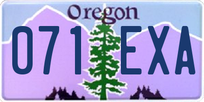OR license plate 071EXA
