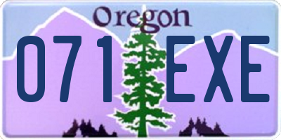 OR license plate 071EXE