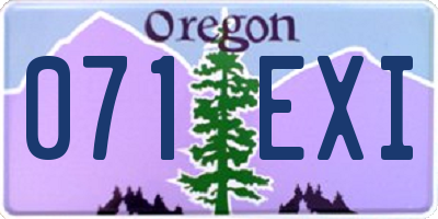 OR license plate 071EXI