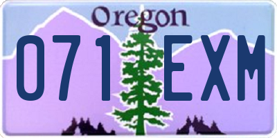 OR license plate 071EXM