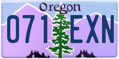 OR license plate 071EXN