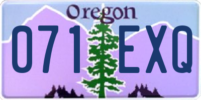 OR license plate 071EXQ