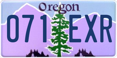 OR license plate 071EXR