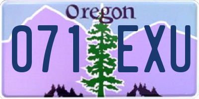 OR license plate 071EXU