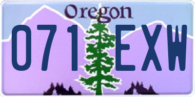 OR license plate 071EXW