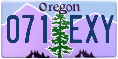 OR license plate 071EXY