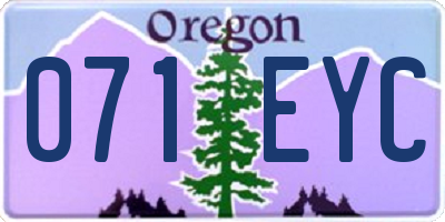 OR license plate 071EYC