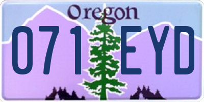 OR license plate 071EYD