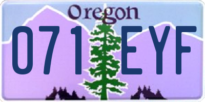 OR license plate 071EYF
