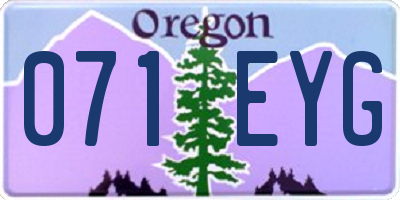 OR license plate 071EYG